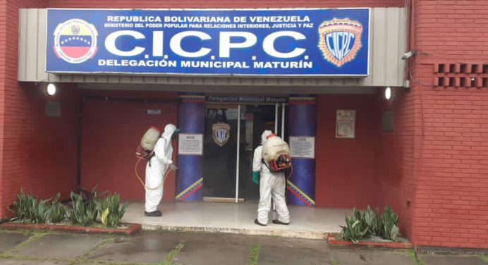 Realizan jornada de desinfección en la sede del Cicpc en Maturín