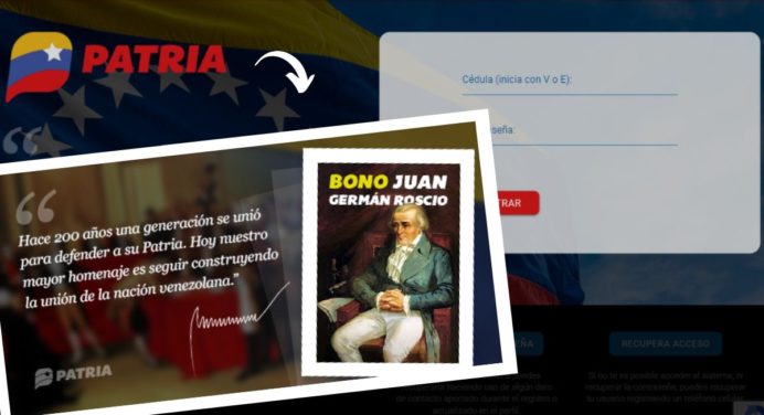 Nicolás Maduro anuncia bono Juan Germán Roscio mediante la plataforma Patria
