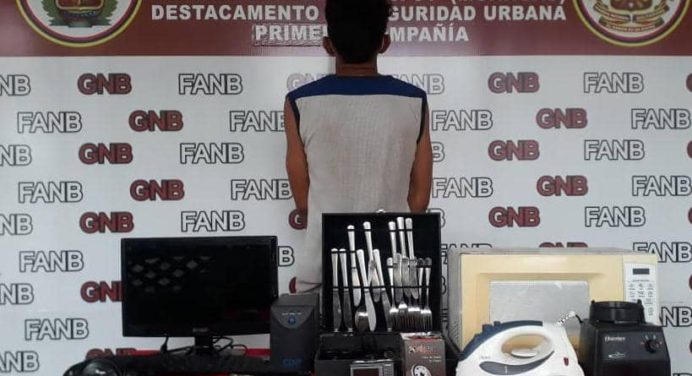 GNB lo detuvo por hurtar una casa en Santa Inés