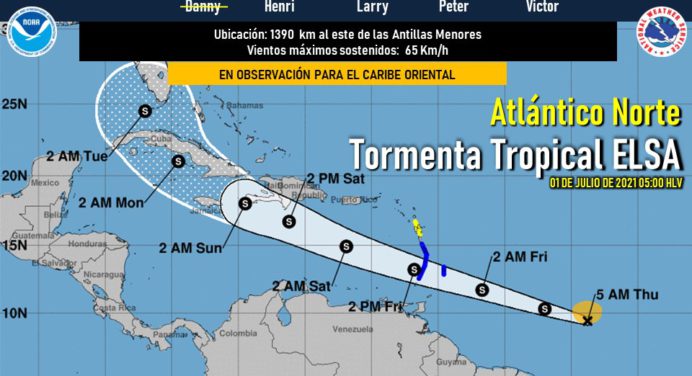 Inameh emite vigilancia por formación de tormenta tropical Elsa