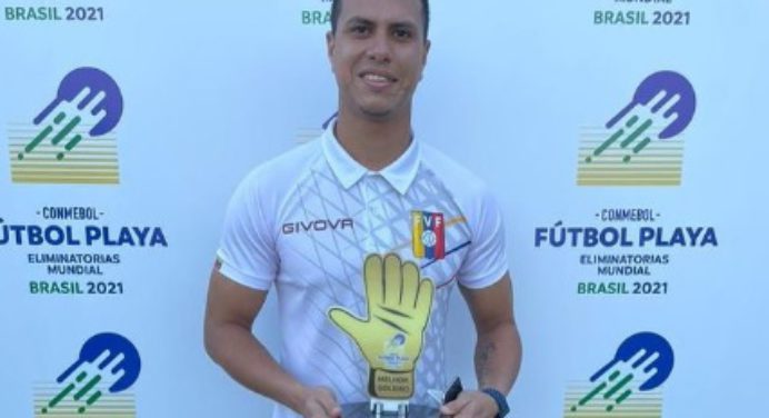 Monaguense Hengelbert Prado elegido “Mejor Portero” sudamericano en fútbol playa