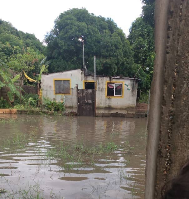 Casa afectada por las fuertes lluvias en El Rosillo.