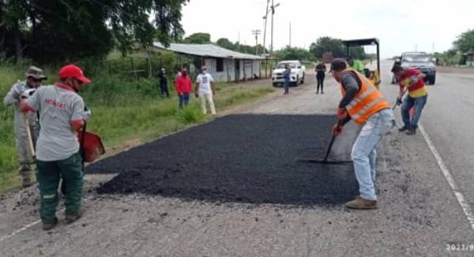 Realizan plan de bacheo en 78 kilómetros de la troncal 13 en Monagas