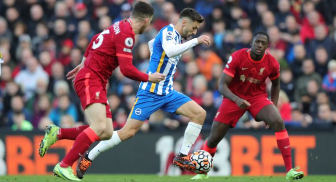 Brighton sorprendió y le empató el juego al Liverpool
