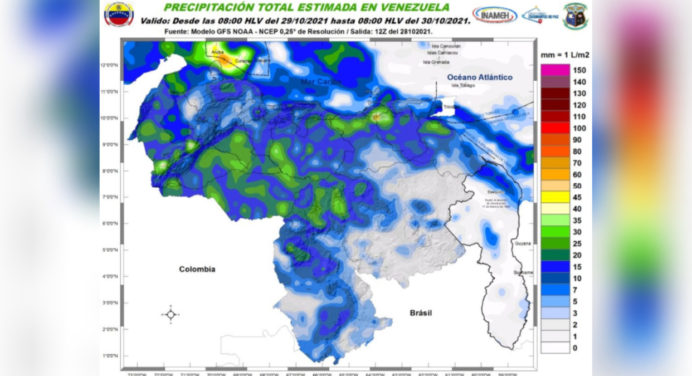 Conoce en que estados de Venezuela lloverá el fin de semana