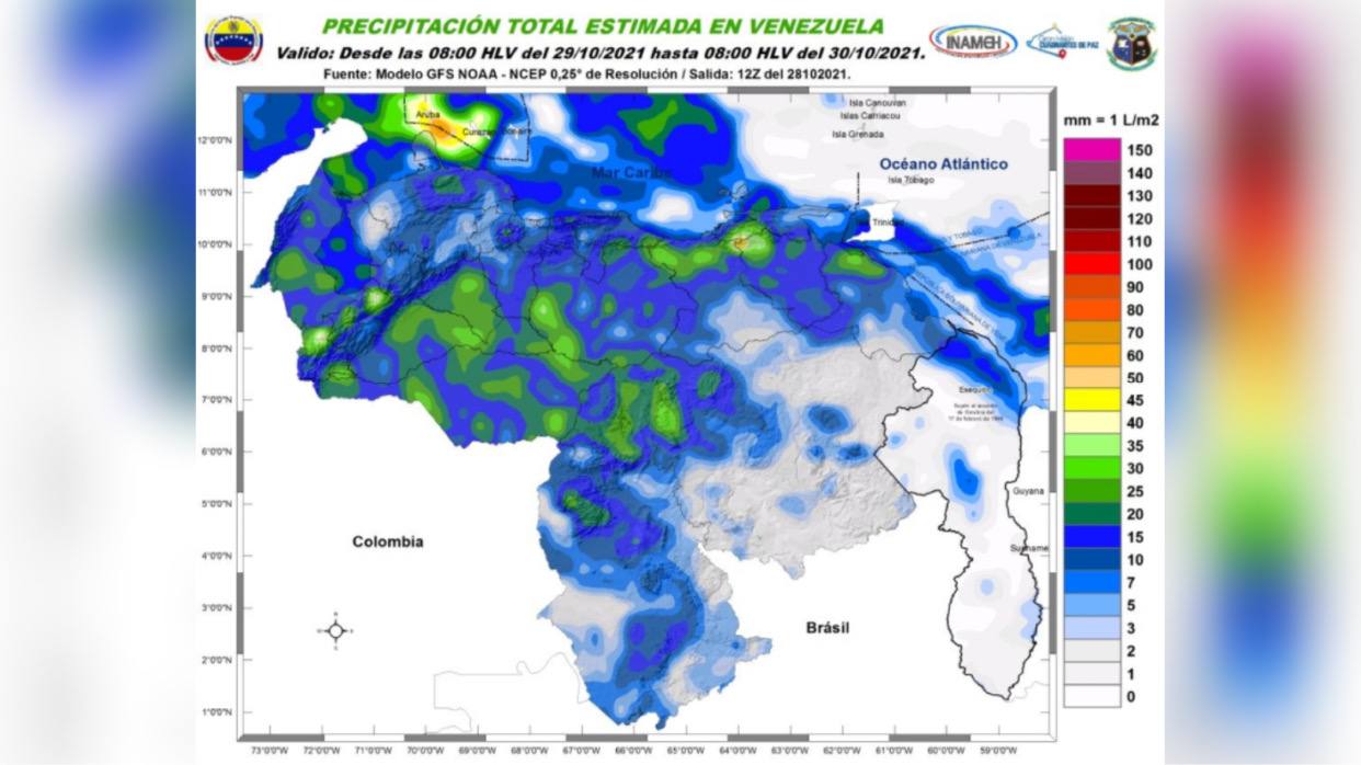 Conoce en que estados de Venezuela lloverá el fin de semana
