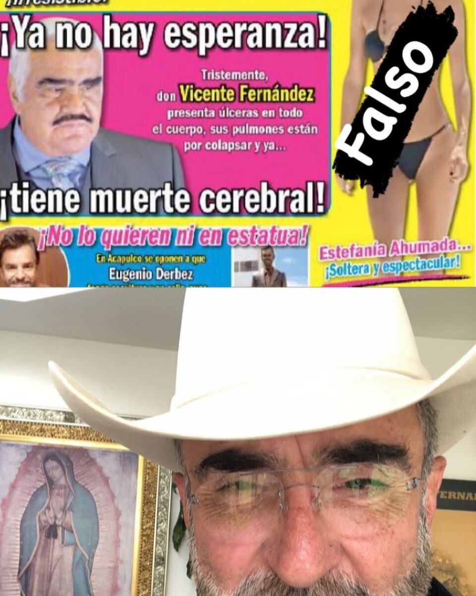 Desmienten muerte cerebral de Vicente Fernández