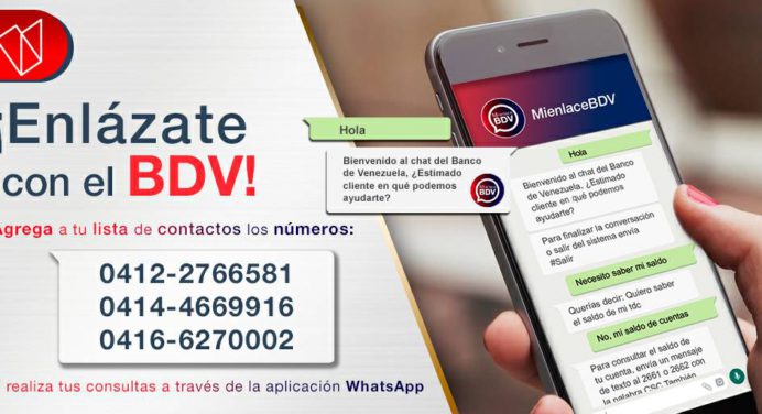 Mira cómo puedes consultar saldo de tu cuenta del Banco de Venezuela a través de WhatsApp