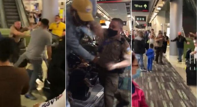 Retraso en vuelo provoca pelea entre policías y pasajeros en el aeropuerto de Miami (+videos)