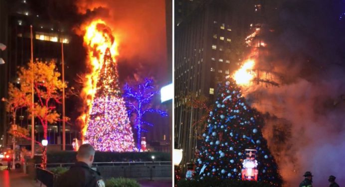 Manhattan: Un detenido por el incendio al árbol de Navidad