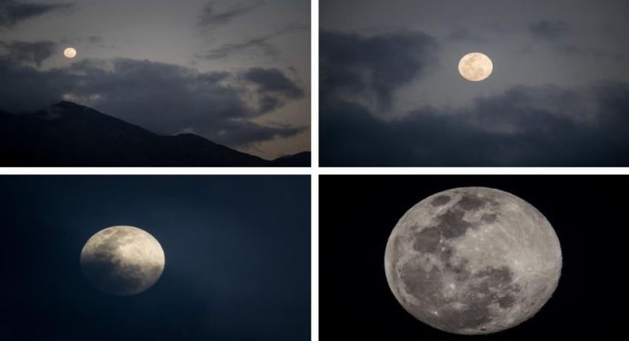 Así se vio la luna llena en Venezuela