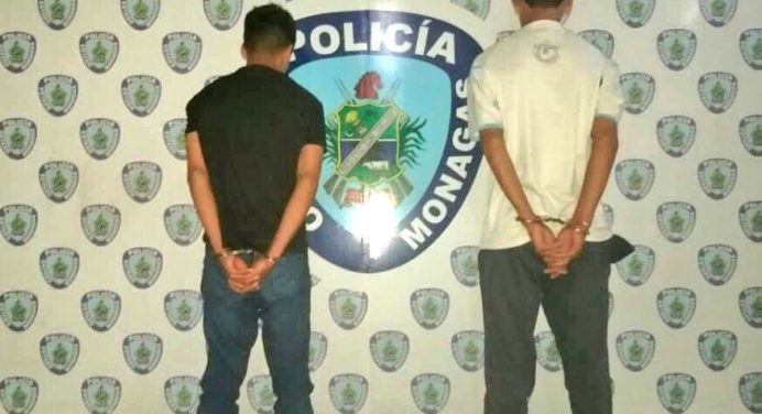 Polimonagas detuvo en Periquera a dos sujetos por presunto robo de celulares