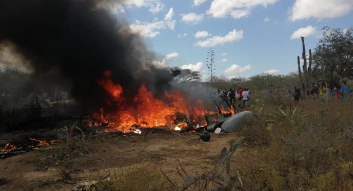 Helicóptero de la FANB se cayó e incendió en el estado Lara (+Video)