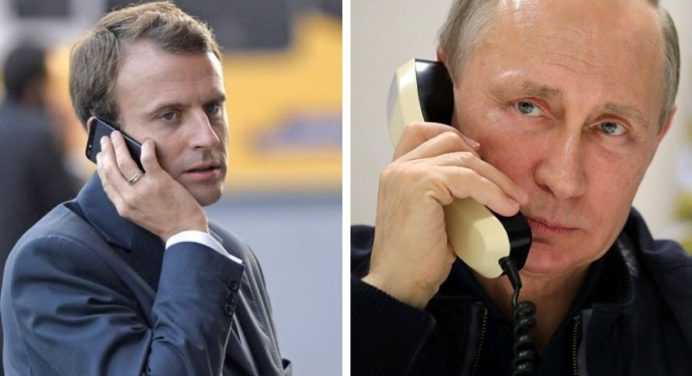 Macron acuerda con Putin trabajar en favor de alto el fuego en Ucrania