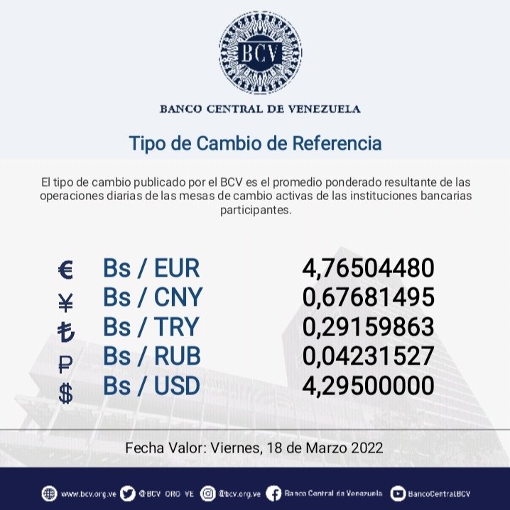 dolartoday en venezuela precio del dolar viernes 18 de marzo de 2022 laverdaddemonagas.com bcv2