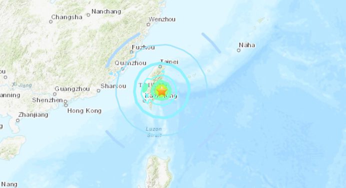 Terremoto de magnitud 6,6 sacude a Taiwán