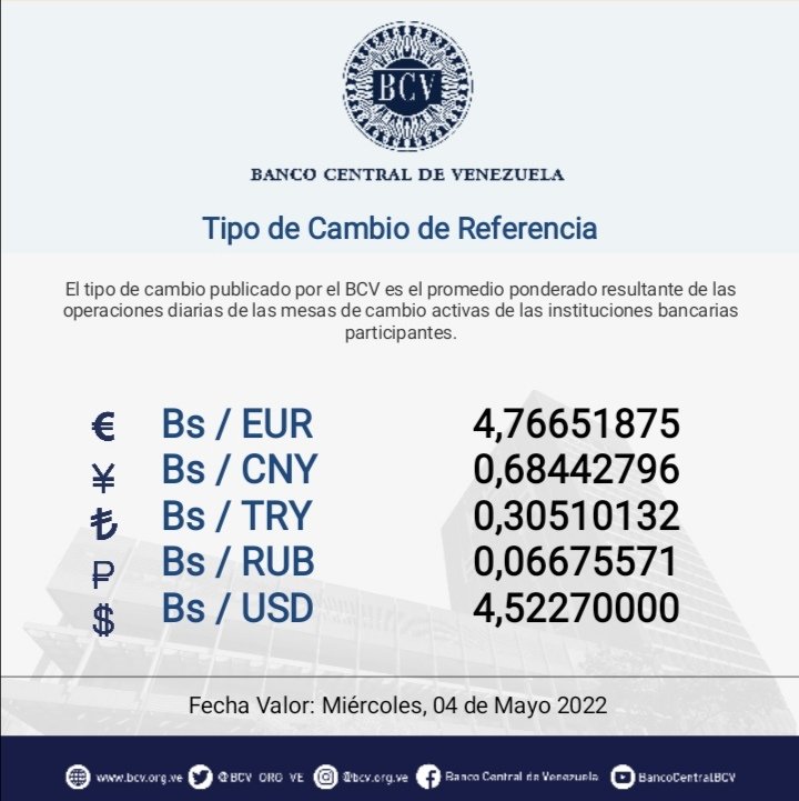 dolartoday en venezuela precio del dolar miercoles 4 de mayo de 2022 laverdaddemonagas.com bcv32