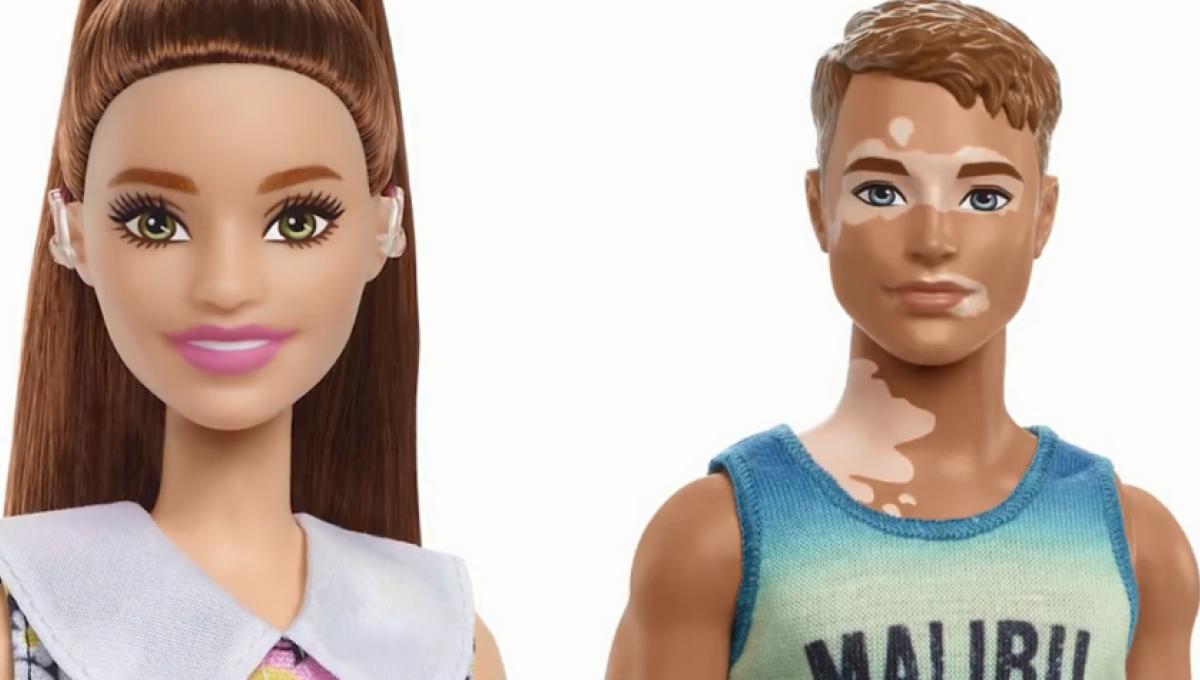 Mattel presentó Barbie con audífono para discapacidad auditiva y Ken con vitiligo