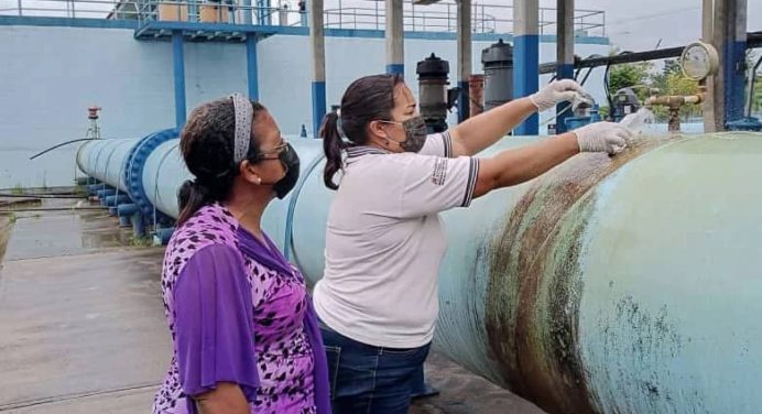 Monitoreo de cloro residual en Planta del Bajo Guarapiche realiza Salud Ambiental⠀