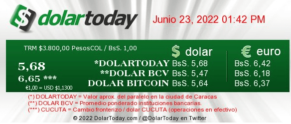 dolartoday en venezuela precio del dolar jueves 23 de junio de 2022 laverdaddemonagas.com dolartoday en venezuela230622