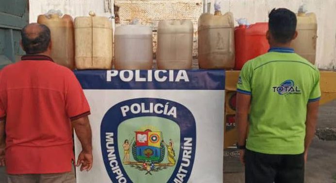 Polimaturín detuvo a dos sujetos por presunto contrabando de gasoil