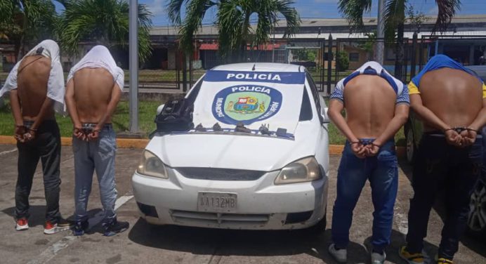 Capturan a cuatro sujetos de la banda «Los rapiditos» por robar en Los Guaritos