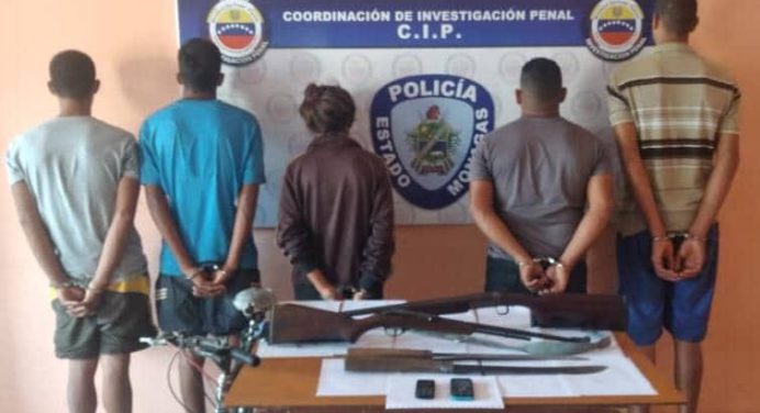 Capturan en Jusepín a 5 sujetos de la banda delictiva «Los Ángeles Negros»
