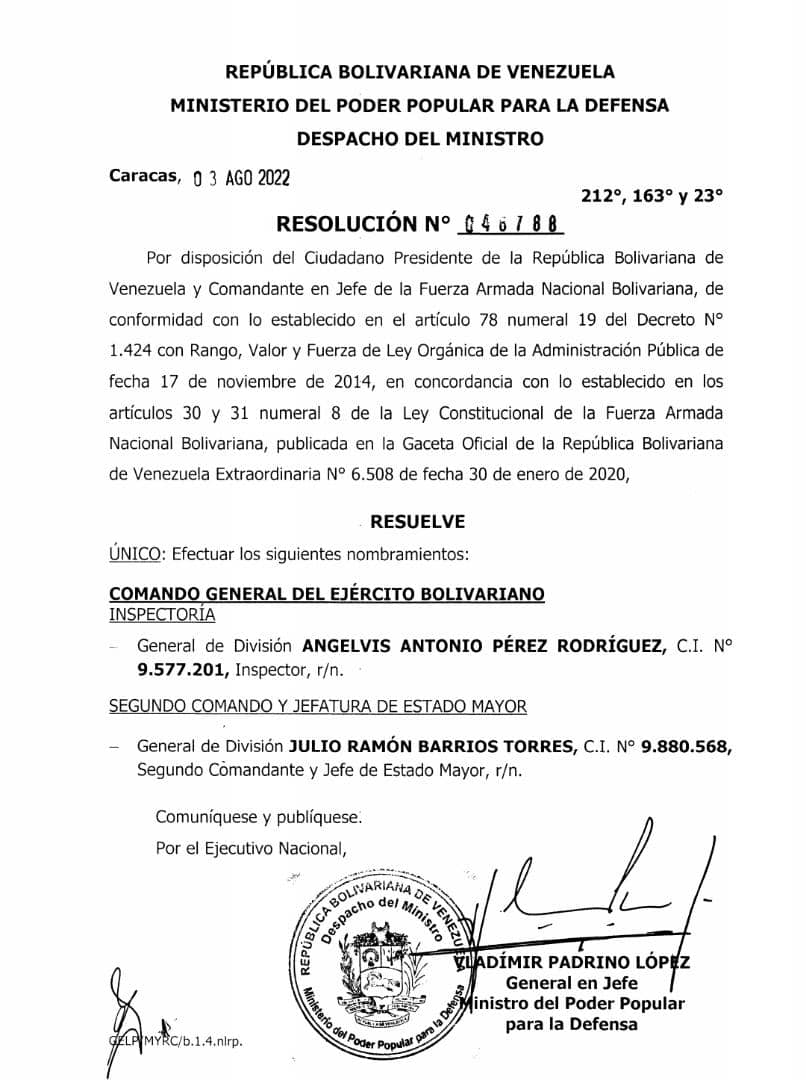 gd barrios torres ratificado como 2do comandante y jefe de estado mayor del ejercito bolivariano laverdaddemonagas.com gaceta