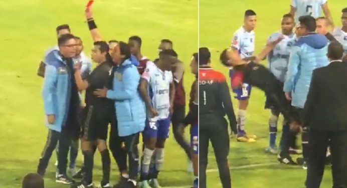 Agreden a árbitro tras pitar un penal en la Liga de Ecuador (+Video)