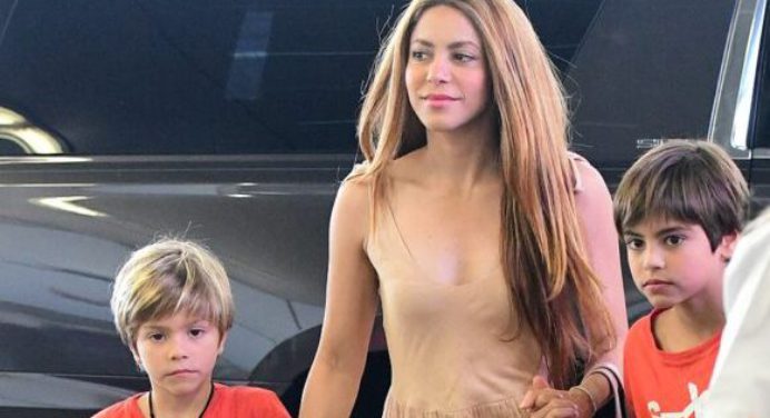 Shakira está en Miami con sus dos hijos