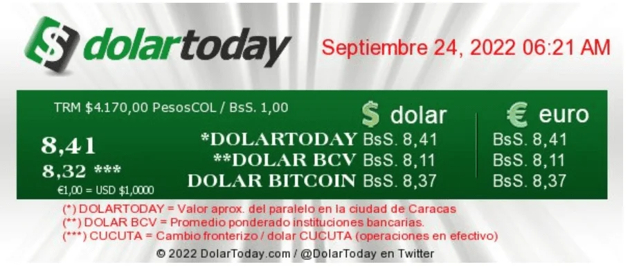 dolartoday en venezuela precio del dolar sabado 24 de septiembre de 2022 laverdaddemonagas.com dolartoday en venezuela 2409