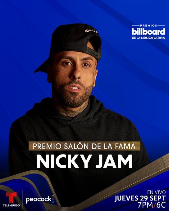 Nicky Jam recibirá el Premio Billboard Salón de la Fama 2022