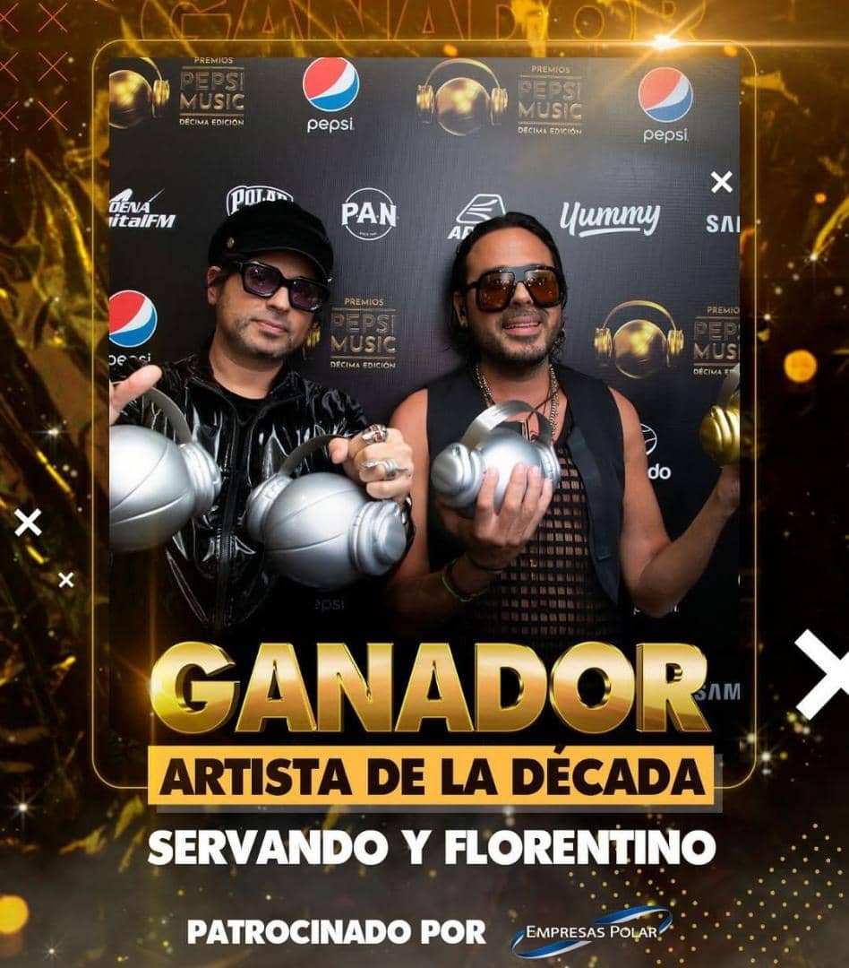 Servando y Florentino consagrados como «Artista de la década» de Premios Pepsi Music