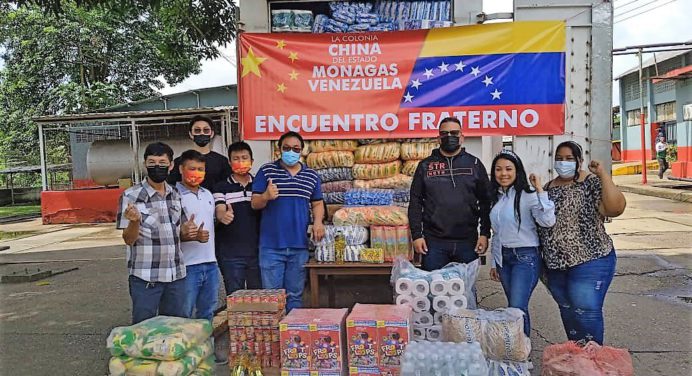 Comunidad china entrega alimentos para familias afectadas en Amana