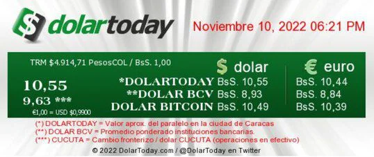 dolartoday en venezuela precio del dolar este viernes 11 de noviembre de 2022 laverdaddemonagas.com dolartoday en venezuela 1111