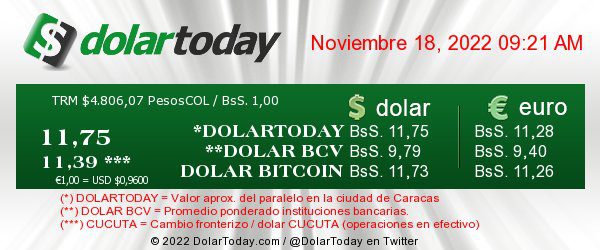 dolartoday en venezuela precio del dolar este viernes 18 de noviembre de 2022 laverdaddemonagas.com dolartoday en venezuela9999