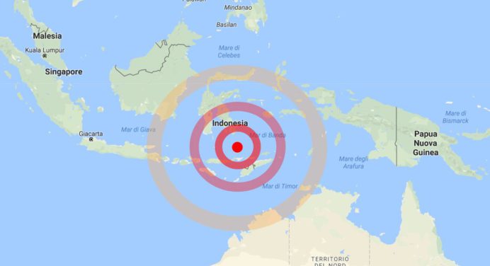 Temblor de magnitud 6,9 sacude Indonesia