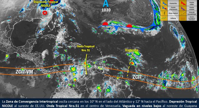 Paso de onda tropical número 51 trae lluvias a varios estados venezolanos