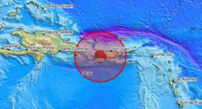 Sismo de magnitud 5,0 al noroeste de Puerto Rico