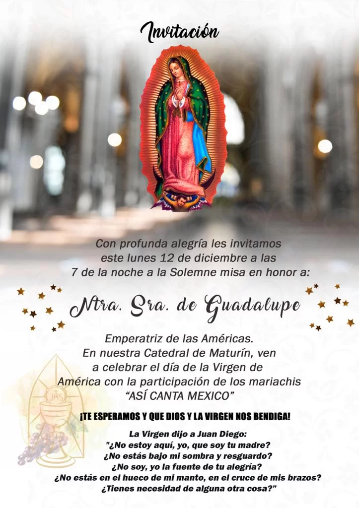 este lunes se realizara en la catedral de maturin la misa en honor a la virgen de guadalupe laverdaddemonagas.com virgen1