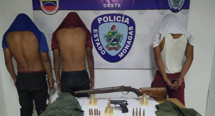 Polimonagas capturó a tres integrantes de la banda delictiva «Los Soldados»