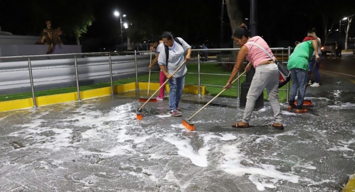 Sanearon plaza 7, la del Estudiante y redoma Juana La Avanzadora