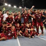 Vinotinto Sub-20 celebrando su clasificación