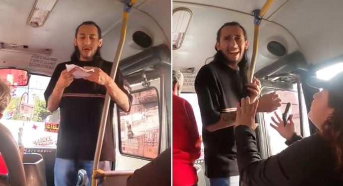 ¡Viral! Ladrón mexicano olvidó el diálogo al intentar un atraco en autobús (+Video)