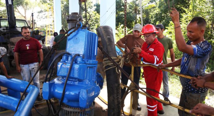 Instalan sexta bomba en el Bajo Guarapiche y aumentan flujo de agua a 1000 litros por segundo