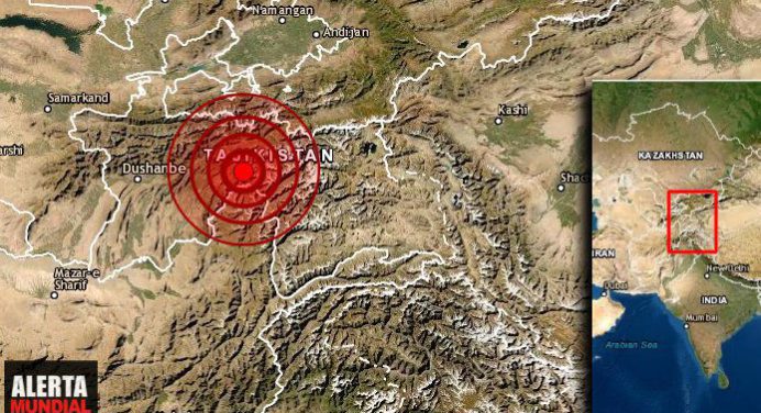 Sismo de magnitud 7,2 en Tayikistán sacudió el oeste de China
