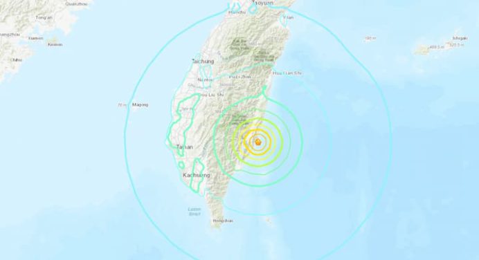 Taiwán registró un terremoto de magnitud 5,4