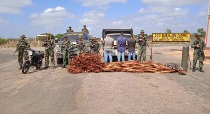 GNB detuvo a tres sujetos por hurto de material estratégico en Anzoátegui