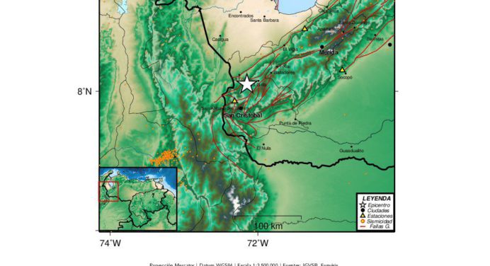 Temblor de magnitud 4.4 se registró este viernes en el Táchira
