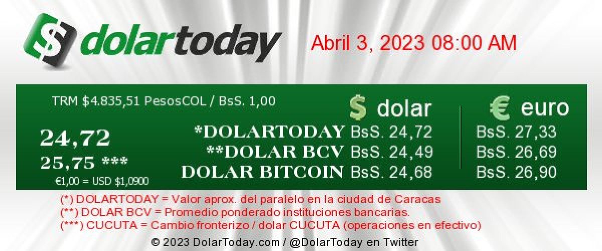 DolarToday en Venezuela: Precio del dólar este lunes 3 de abril de 2023 2 dolartoday en venezuela precio del dolar este lunes 3 de abril de 2023 laverdaddemonagas.com covid 19 en venezuela87